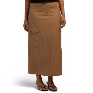 ELEMENT Camel Maxi Skirt With Seams